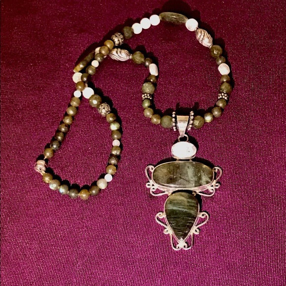 Sterling Labradorite and Moonstone Necklace